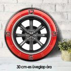 Autós falióra – Felni dizájn, piros perem