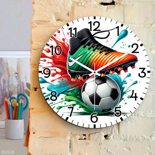 Focis falióra – Színes focicipő és labda, dinamikus sportdizájn