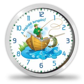 Horgász falióra – illusztrált