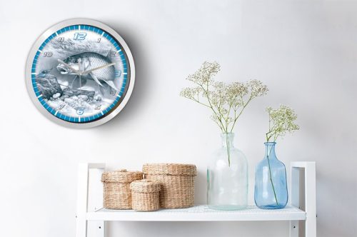 Horgász falióra – illusztrált