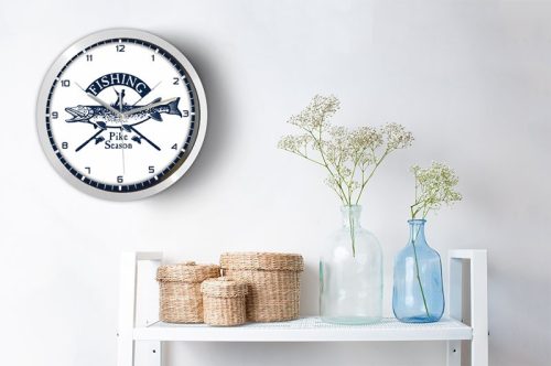 Horgász falióra – színes