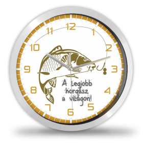 Horgász falióra – pasztell