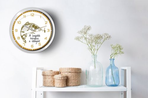 Horgász falióra – pasztell