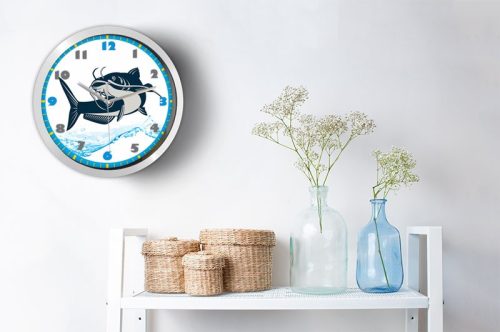 Horgász falióra – részletgazdag