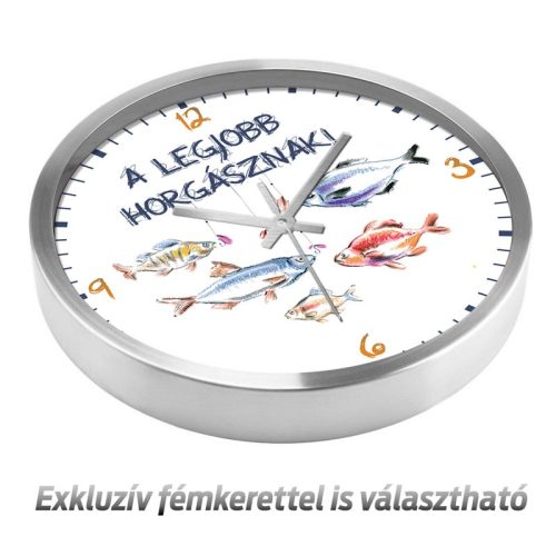 Horgász falióra – modern