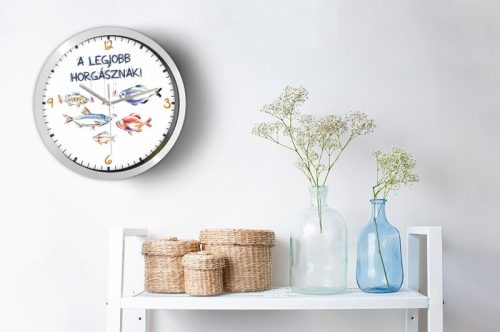 Horgász falióra – modern