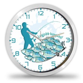 Horgász falióra – színes