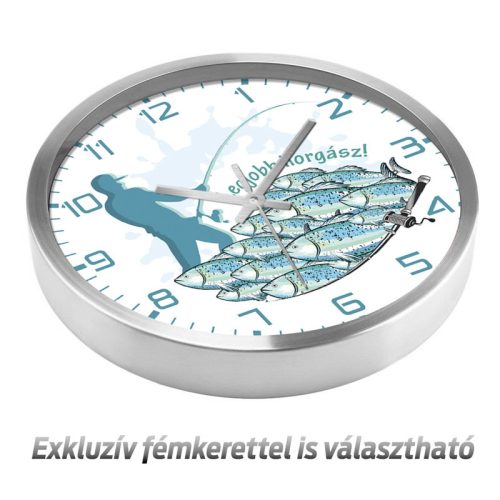 Horgász falióra – színes