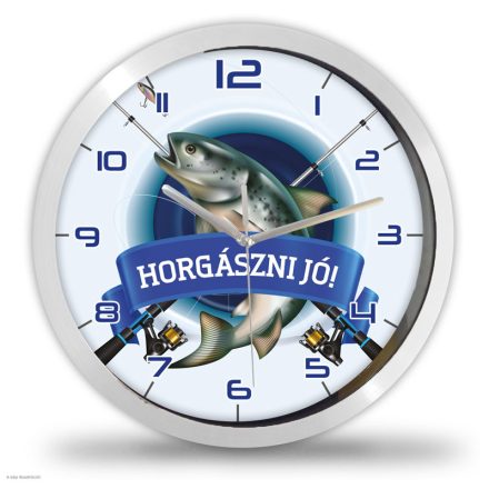 Horgász falióra – grafikus
