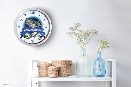 Horgász falióra – grafikus