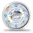 Horgász falióra – akvarell