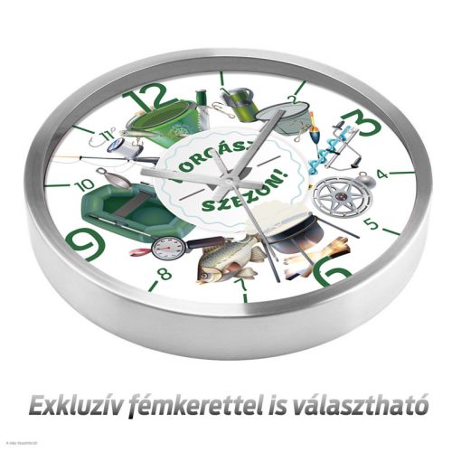 Horgász falióra – színes