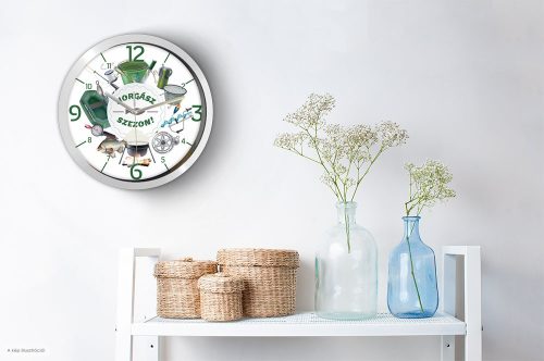 Horgász falióra – színes