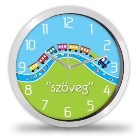 Vonatos falióra – fekete-fehér