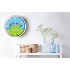 Vonatos falióra – fekete-fehér