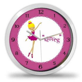 Balerinás falióra – fekete-fehér