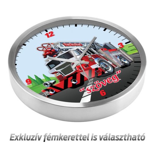 Tűzoltó autós falióra – retro