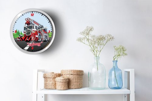 Tűzoltó autós falióra – retro