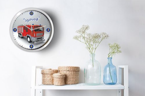 Tűzoltó autós falióra – retro