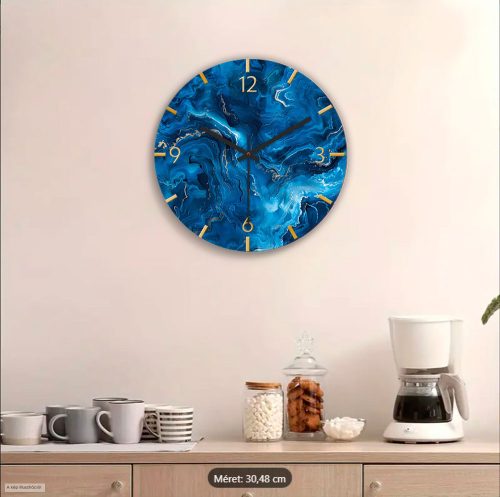 Kék márvány mintás falióra