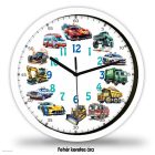 Járműves gyerekszobai falióra