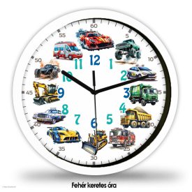 Járműves gyerekszobai falióra
