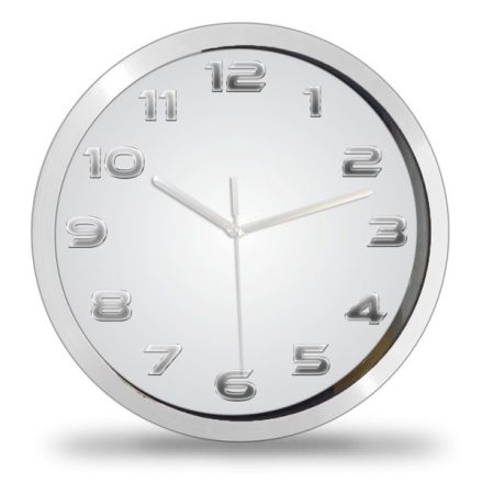 Fém hatású számok falióra – fekete-fehér