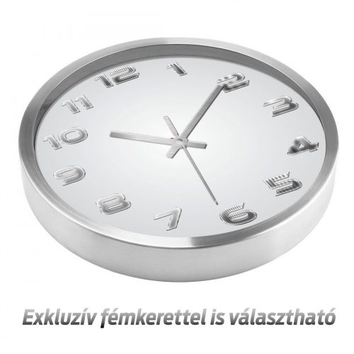 Fém hatású számok falióra – fekete-fehér