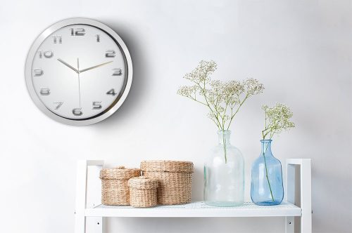 Fém hatású számok falióra – fekete-fehér