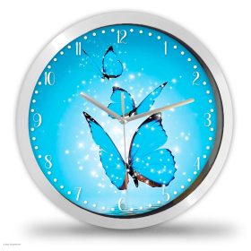 Kék lepke falióra – illusztrált
