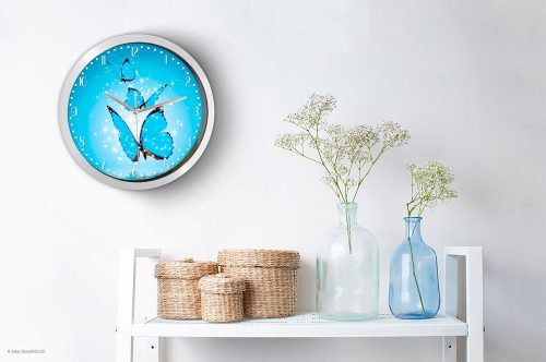 Kék lepke falióra – illusztrált