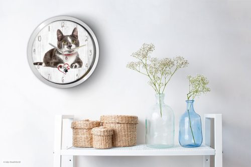 Cicás falióra – pasztell – pasztell