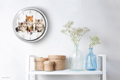 Három cicás falióra – színes