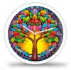 Mandala életfa falióra – Színes, üveglapos design