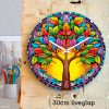 Mandala életfa falióra – Színes, üveglapos design