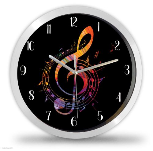 Violinkulcs,  hangjegyek falióra – retro