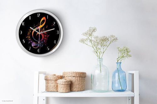 Violinkulcs,  hangjegyek falióra – retro