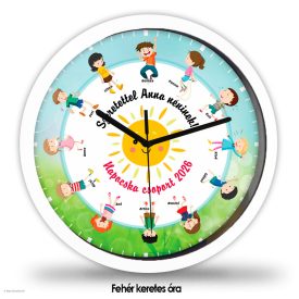 Ballagási falióra – egyedi névvel és csoportfelirattal