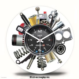 autoszerelo-faliora-autoalkatreszekkel-szerszamokkal-es-muszerfal-grafikaval
