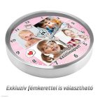 Születésnapi négy fényképes pink hátteres falióra