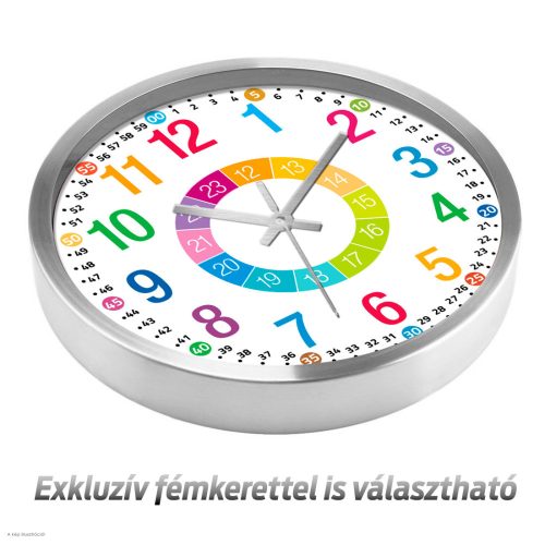 Tanuló falióra nagy számokkal – pasztell