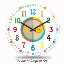 Tanuló falióra nagy számokkal – minimal