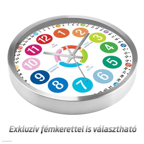 Tanuló falióra nagy számokkal – skandináv