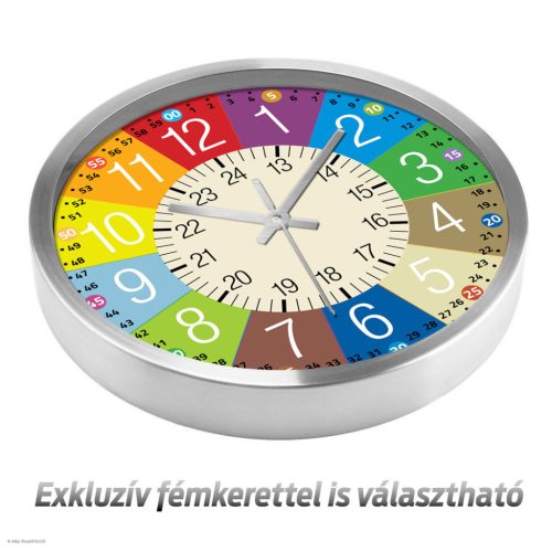 Tanuló falióra nagy számokkal – akvarell