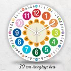 Tanuló falióra nagy számokkal – illusztrált