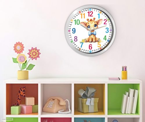 Tanuló falióra zsiráfos