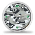 Terepmintás katonai falióra szürke és fekete camo mintával valamint zöld számokkal tiniszobába