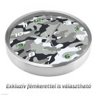 Terepmintás katonai falióra szürke és fekete camo mintával valamint zöld számokkal tiniszobába