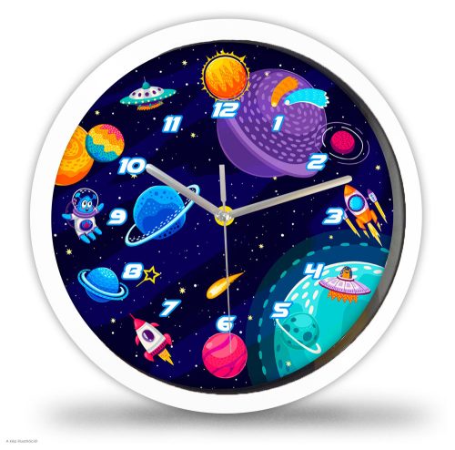 Gyerek falióra – Űrhajós és bolygók, névvel kérhető, csendes