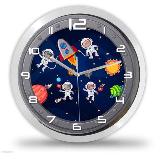 Gyerek falióra – Űrhajósok és rakéta, névvel kérhető, csendes